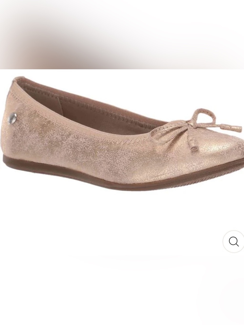 Hush Puppies Girls' Shimmery Champagne Ballet Flat stock (34)